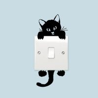New cat bedroom switch wall sticker removable 3D stereo wall sticker Home decoration stickers Wall Stickers Decals