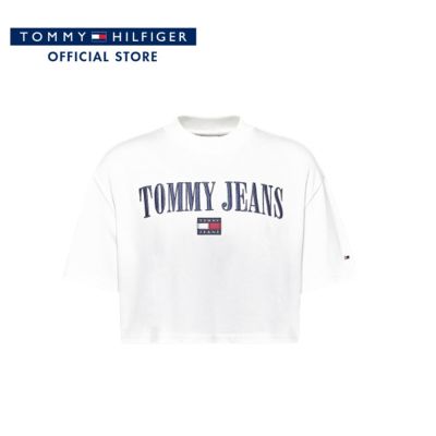Tommy Hilfiger เสื้อครอปผู้หญิง รุ่น DW0DW14913 YBR - สีขาว