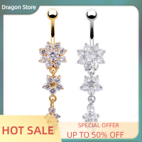 Dragon แหวนท้องใหม่ dangle คริสตัล rhinestone สะดือบาร์เครื่องประดับเจาะร่างกาย