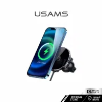 เเท่นชาร์จเร็วแบบไร้สาย 2-in-1 USAMS 15W Magnetic Wireless Car Charger For iPhone/Xiaomi / iPhone / Samsung / Oppo / Vivo / Huawei