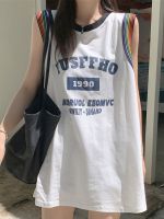 American basketball uniform sleeveless sports vest womens summer outerwear loose summer thin design hot girl t-shirt top