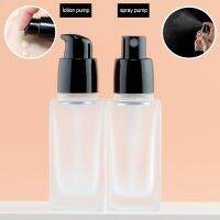 15/30ML Fine Mist Spray Bottle Square Frosted Bottle Lotion Pump Foundation Essence Bottles Refill Cosmetic Container for Travel Travel Size Bottles C