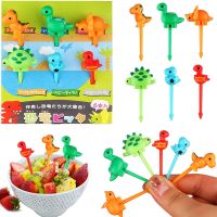 6pcs Children Cute Dinosaur Fruit Fork Kids Snack Dessert Decoration Toothpick Lunch Salad Decoration Accessories Cake Picks