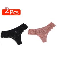 【cw】 2 Pcs Balck and Pink Women  39;s Seamless Briefs Thong Breathable Female Ultra thin Girls  39;