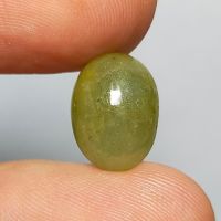 พลอย แซฟไฟร์ ธรรมชาติ แท้ ( Natural Yellow Green Sapphire ) หนัก 7.59 กะรัต