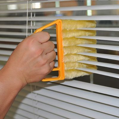 【CC】 Microfiber Venetian Blinds Cleaning Slat Dust Cleaner Clip Window Air Conditioner Brushes  YY