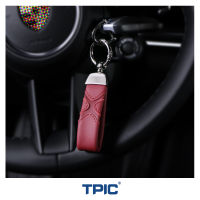 TPIC พวงกุญแจหนัง Cowhide จริงโลหะเคลือบพวงกุญแจสำหรับ BMW E60 F30 F34 F36 F16 E90 G30 G01 G20 F20 X4 Series