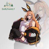 EARLFAMILY 13ซม. สำหรับ Bunny Marin Albedo Sit Samurai Slap สติ๊กเกอร์ไวนิลติดรถยนต์บุคลิกภาพ Decalss ป้องกันประตูรถ