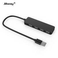 ❁ Jillway USB 2.0 Hub 4 Port Ultra Slim High Speed Extension Splitter Adapter for Laptop Cable For Mouse Keyboard PC Accessories