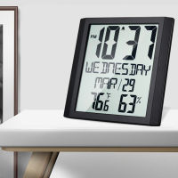 Large Screen Wall Clock Home Temperature and Humidity Meter Alarm Clock Living Room Digital Electronic Clock