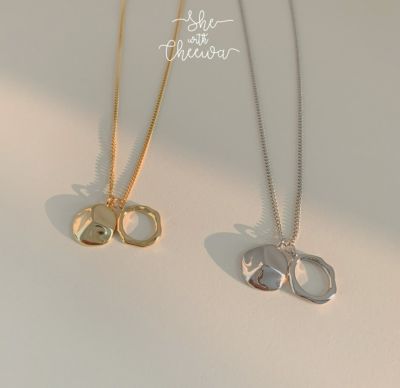 She with Cheewa | silver925 | double circle necklace สร้อยคอเงินแท้ มินิมอล ห้อยจี้ 2 ชั้น สามารถจัดให้ซ้อนกัน หรือแยกกันก็ได้น้า น่ารักทั้ง 2 แบบ