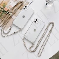 [LWF HOT]☈☋☑Steel Ball Chain Lanyard สร้อยคอ Soft Case สำหรับ APPLE Iphone 11 Pro Max 12 MiNi X XS Max 7 8 6S 6 Plus SE 2020 XR ฝาครอบ