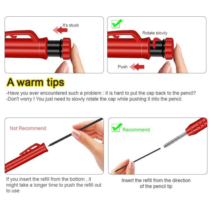 new-solid-carpenter-pencil-set-built-in-sharpener-with-6-refill-leads-deephole-pencil-marking-tool-kit-for-woodworking-architect