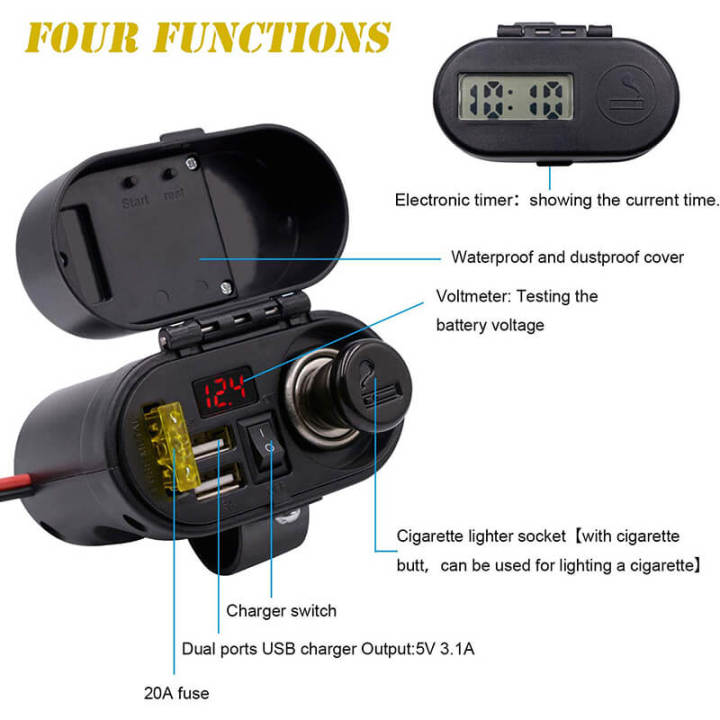 มอไซ-usb-ที่ชาร์จ-usb-ฟรีขาจับ-2-แบบ-12-24v-มอเตอร์ไซค์-ชาร์จแบตมอไซค์-usb-ติดมอไซค์-usb-มอเตอร์ไซค์-ที่ชาตเเบตมอไซที่ชาร์จมือถือ-มอเตอร์ไซค์