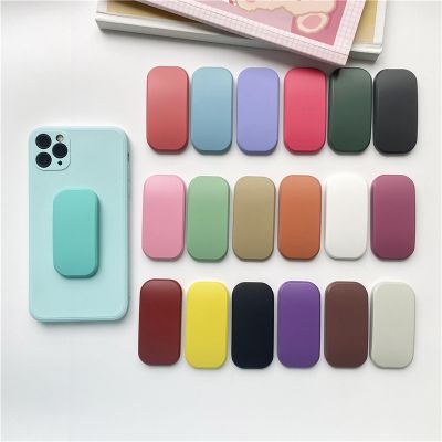 New Creative Solid Color Back Stick Mobile Phone Bracket Grip Lazy Desktop Folding Push-pull Phone Finger Ring Bracket Buckle