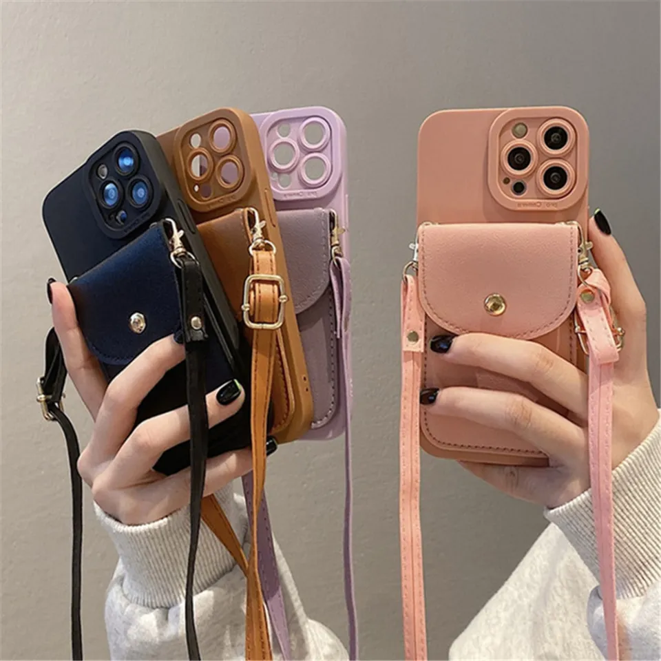 Luxury Wallet Crossbody Strap Card Case For iPhone 15 Pro Max 14 13 12 11  XS XR