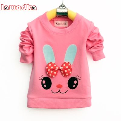 Lawadka Cute Cartoon Rabbit Baby Girls T-shirt Long Sleeve Band Sport T Shirts for Girls Cotton Children Clothes