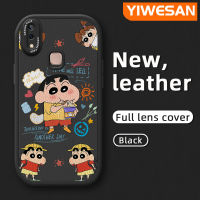 YIWESAN เคสสำหรับ Vivo Y85 V9เคสกันกระแทก,เคสโทรศัพท์หนังแบบบาง V5โปร Y66 V5s V5ไลท์เคส Y67ลายการ์ตูนน่ารักสีเทียนหน้าแข้ง-Chan เคสโทรศัพท์หนังบางดีไซน์ใหม่เคสป้องกันเลนส์กล้องคลุมทั้งหมดซิลิโคนนิ่ม