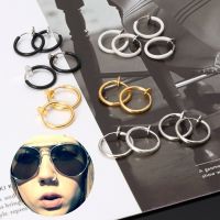4Pcs Clip on Fake Earrings Hoop Non pierced Nose Rings Lip Ear Clip Body Jewelry