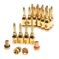 [HOT JJRQQZLXDEE 574] 20/8Pc 4Mm 24K Gold Plated Musical Cable Wire Banana Plug Audio Speaker Connector Plated Musical Speaker Jack Plug Pin Connector