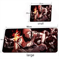 （Lao 6 s mouse pad） MRGLZY 40x90เซนติเมตรร้อนอะนิเมะ Jujutsu Kaisen แผ่นรองเมาส์ขนาดใหญ่ Ryomen Sukuna MousePads เล่นเกมคอมพิวเตอร์อุปกรณ์ต่อพ่วงโต๊ะเสื่อเคสและซองมือถือ