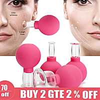 【CC】✟♟卐  Rubber Cupping Massage Facial Cups Anti Cellulite Cans Face Jar Anti-Wrinkle Jars