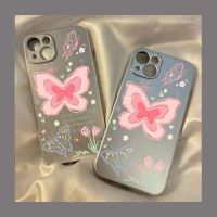 เคสโทรศัพท์ซิลิโคน TPU แบบนิ่ม ลายผีเสื้อ กันกระแทก สําหรับ IPhone 11 14 13 12 Pro Max XS XR X 8 7 6S Plus