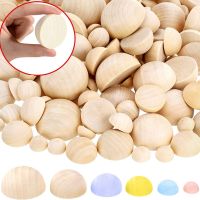 【YF】ﺴ  2-100Pcs Half Beads Split Wood Balls Unfinished for Kids 12-40MM