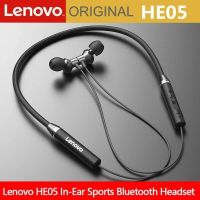 Lenovo HE05หูฟัง Bluetooth5.0ชุดหูฟังไร้สายแม่เหล็กหูฟังคล้องคอ IPX5กันน้ำกีฬาเอียร์บัดพร้อมไมโครโฟนตัดเสียงรบกวน