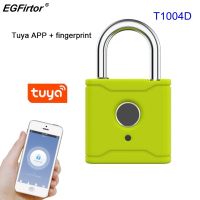 【YF】 EGFirtor USB Rechargeable Tuya Fingerprint Padlock Bluetooth Mini Smart APP Remote Control Bag Box Electronic Door Lock