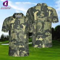 British Army Golf Camo Pattern Mens Polo Shirt Hip Hop Short-Sleeved High-quality Casual T-shirt 3D Print Streetwear Sportswear jersey