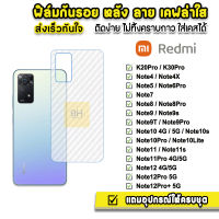 ? ฟิล์มกันรอย ฟิล์มหลัง เคฟล่า รุ่น Xiaomi Redmi Note12Pro Note12 Note11Pro Note11s Note11 Note10Pro Note10s Note9Pro Note9s Note9 Note8 ฟิล์มredmi ฟิล์มหลังredmi ฟิล์มxiaomi