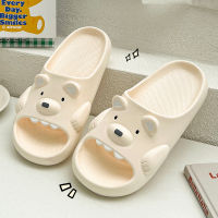 3D Bear Slippers Women Summer Outdoor Fashion Slides Soft Non-slip Sole Bathroom Indoor Home Flip Flops Men Ladies Sandals Shoes