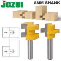 2pcs 8mm Shank Carving Knife Square Tooth T Slot Tenon Milling Cutter Router Bits for Wood Tool Woodworking