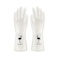 【CW】 Household Gloves Women  39;s Thin Handstick Durable Dish Washing Rubber Wear-resistant Labor Protection