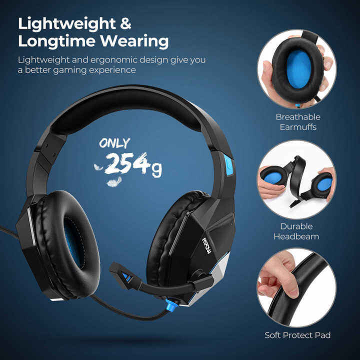 Mpow Eg10 Official Usb Gaming Headset 35mm Computer Headset W Microphone Noise Cancelling 7869