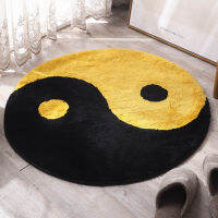 【cw】Tai Chi Tufted Bedroom Mat Non-slip Washable Palor Entrance Area Rugs Water Absorption Soft Doormat Round Tapis Small Fluffy Rug ！