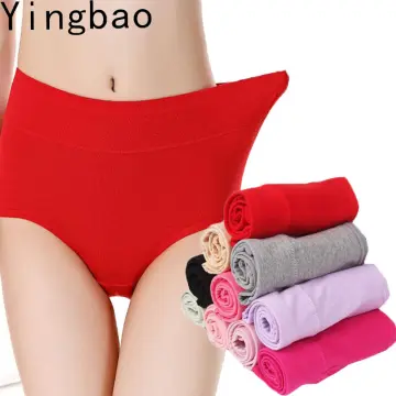 Yingbao 1pcs 40-95kg Panties Women Plus Size High Waist Cotton Ladies  Underwear Mom Mother Big Size XL 3XL 4XL 5XL Solid Plain Floral 2021 Plus  Size