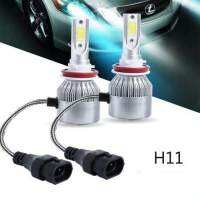 2pcs C6 LED Car Headlight Kit COB H11 36W White Light Bulbs