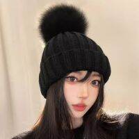 {Hat Shop} หมวกหมวกฤดูหนาวสำหรับผู้หญิงหมวกถักนิตติ้งแฟชั่นหมวกรักษาความอบอุ่นขนสัตว์สำหรับเด็กผู้หญิงหมวกด้ายถักหมวกบีนนี่ถักเย็นหมวกผู้หญิง