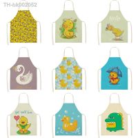 ☋ Animal Duck Cute Cartoon Apron Oversleeve Oven Gloves Pads Cooking Baking Kitchen Aprons for Women Kids