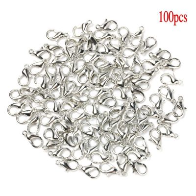 Fashionmaker1.ph 100 PCS Lobster Clasp Alloy Hooks Silver Color 12 x 6mm TOP Jewelry Accessories