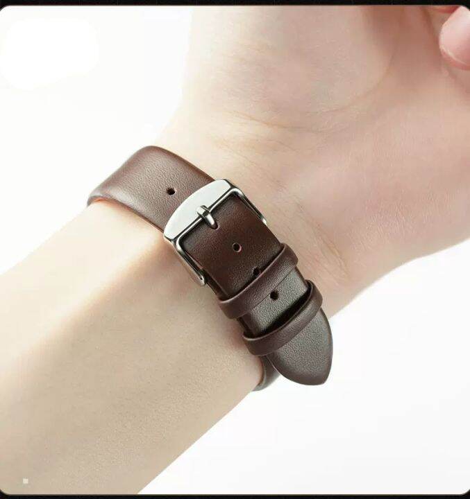 calfskin-leather-watchband-soft-material-watch-band-wrist-strap-gold-clasp-brown-20mm-22mm-with-silver-stainless-steel-buckl