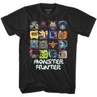 เสื้อยืดโอเวอร์ไซส์เสื้อยืด พิมพ์ลาย Monster Hunter Beast Symbols Rpg Combat Gamer Capcom Mystery สําหรับผู้ชาย 693154S-