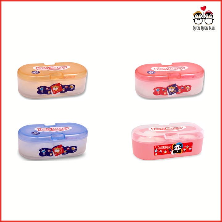 LustyBunny Powder container 2 layer kotak Portable Box Bekas Bedak Bayi ...