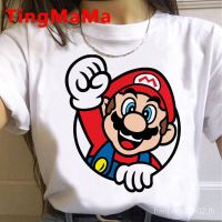 เสื้อยืดคุณภาพดี เสื้อยืด พิมพ์ลายกราฟิกการ์ตูนอนิเมะ Super Mario Kawaii Mario สไตล์ญี่ปุ่น ฮาราจูกุ เหมาะกับฤดูร้อน สําหรับผู้หญิง