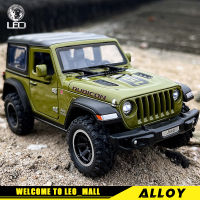 LEO 1:32 JEEP Wrangler Rubicon 4X4ของเล่นรถโลหะ Diecast ของเล่นสำหรับเด็ก,เด็กของเล่น Miniauto รถบรรทุกรถเสียงและแสงของเล่น