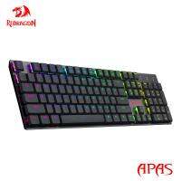 REDRAGON APAS K535-KB RGB USB Mini บางเฉียบออกแบบคีย์บอร์ด LED คีย์บอร์ดเล่นเกมสีฟ้าสวิทช์104ปุ่มสำหรับคำนวณเครื่องคอมพิวเตอร์