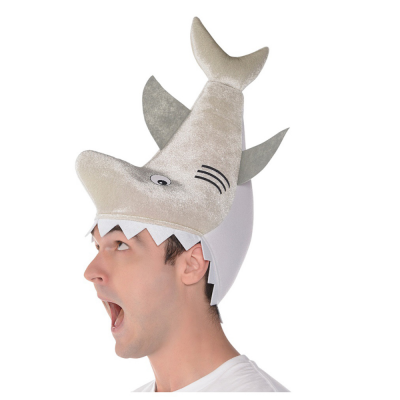 ผู้ชายฉลามหมวกฮาโลวีนเครื่องแต่งกายสำหรับผู้ใหญ่หมวกสัตว์ตลก