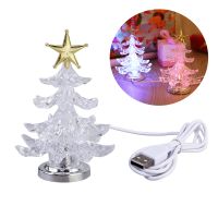 Glowing Christmas Tree LED Light USB Night Light RGB 7 Color Flashing Light Table Lamp Decorative Bedside Lamp for Home Decor Ch